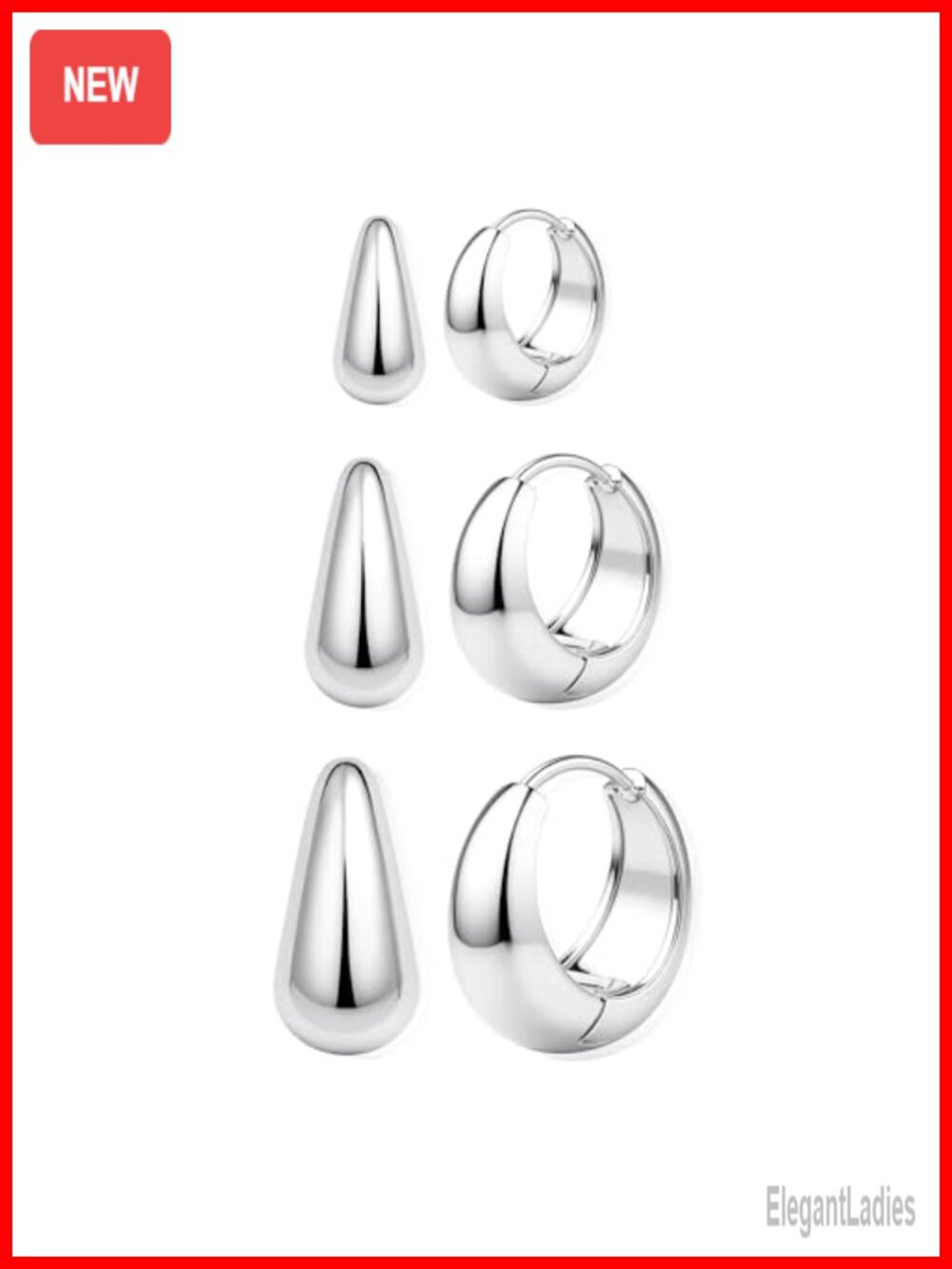 14K Gold Plated Hoop Earrings Set Small Chunky Huggie Hypoallergenic